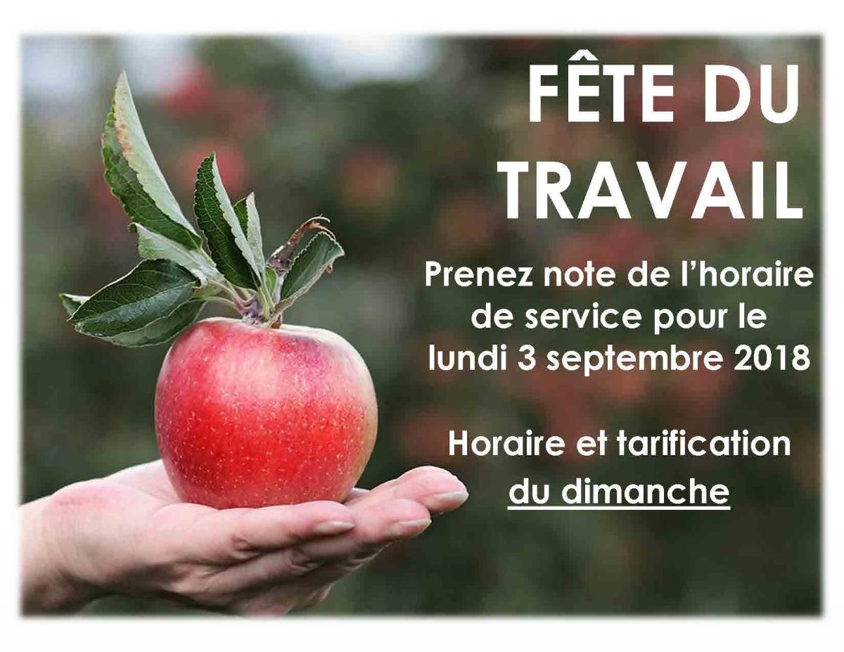 Avis de modification de service - Fête du travail - 3 septembre ...